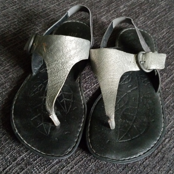 born metallic sandals